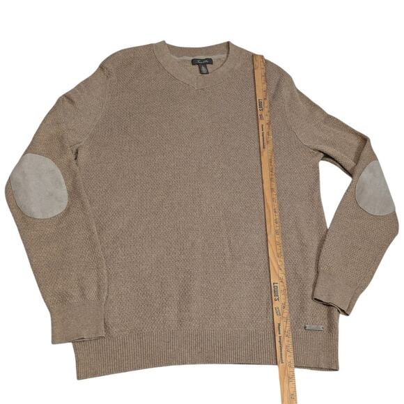 Tasso Elba Cashmere Blend Sweater With Elbow Patches Large Tan - Picture 5 of 7